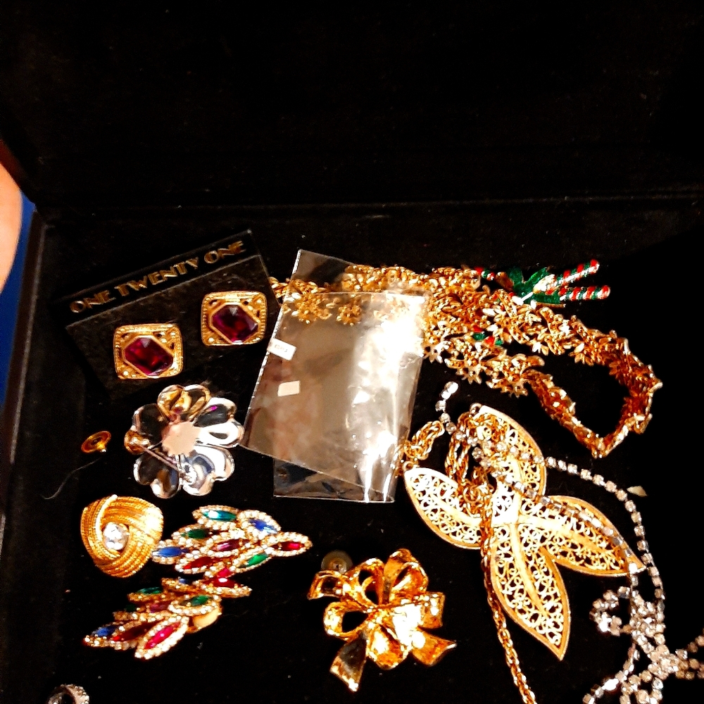 Ladies Costume Jewelry and  Box